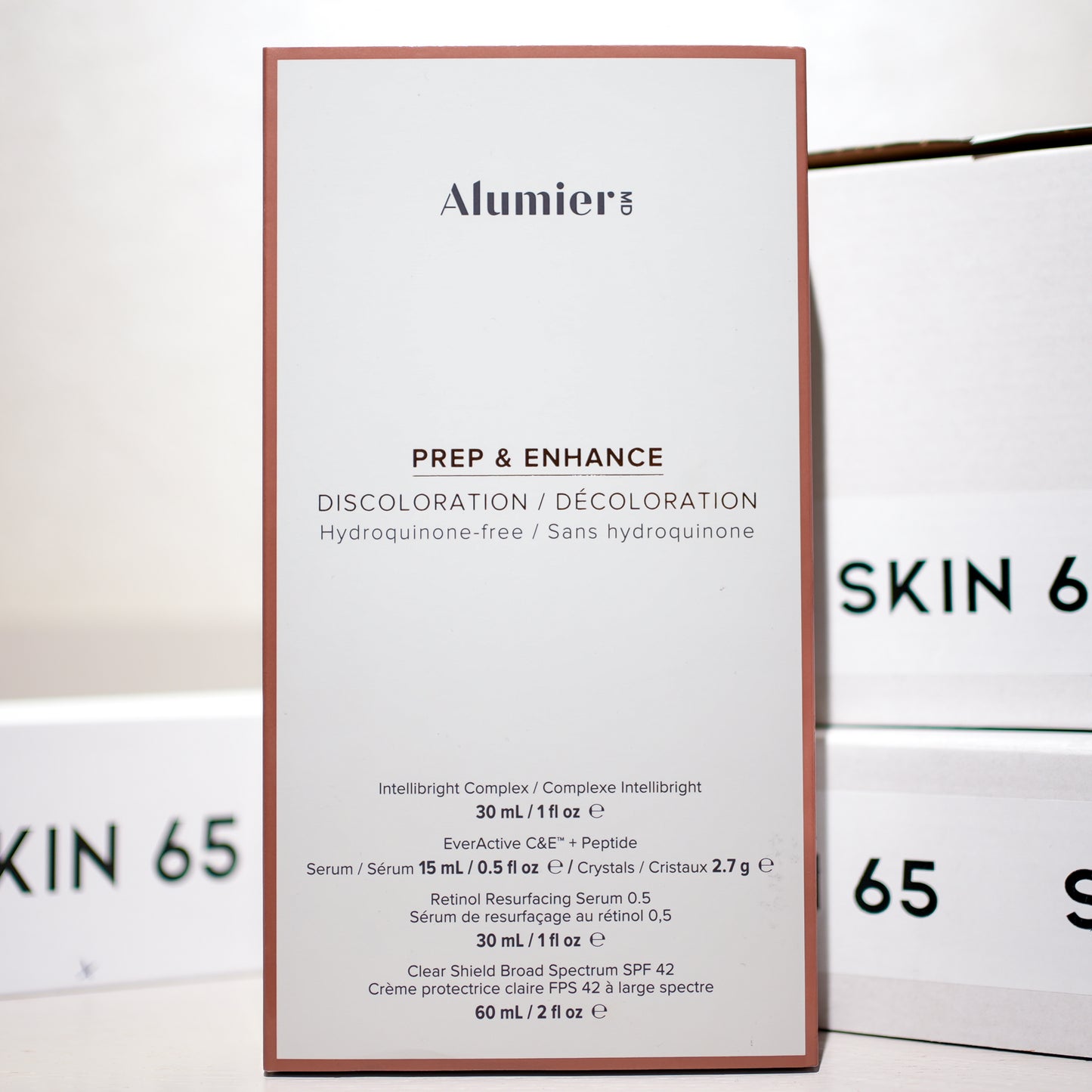 Alumier MD Prep & Enhance Discolouration (Non-HQ) in the Box Showing Content Details Clearly