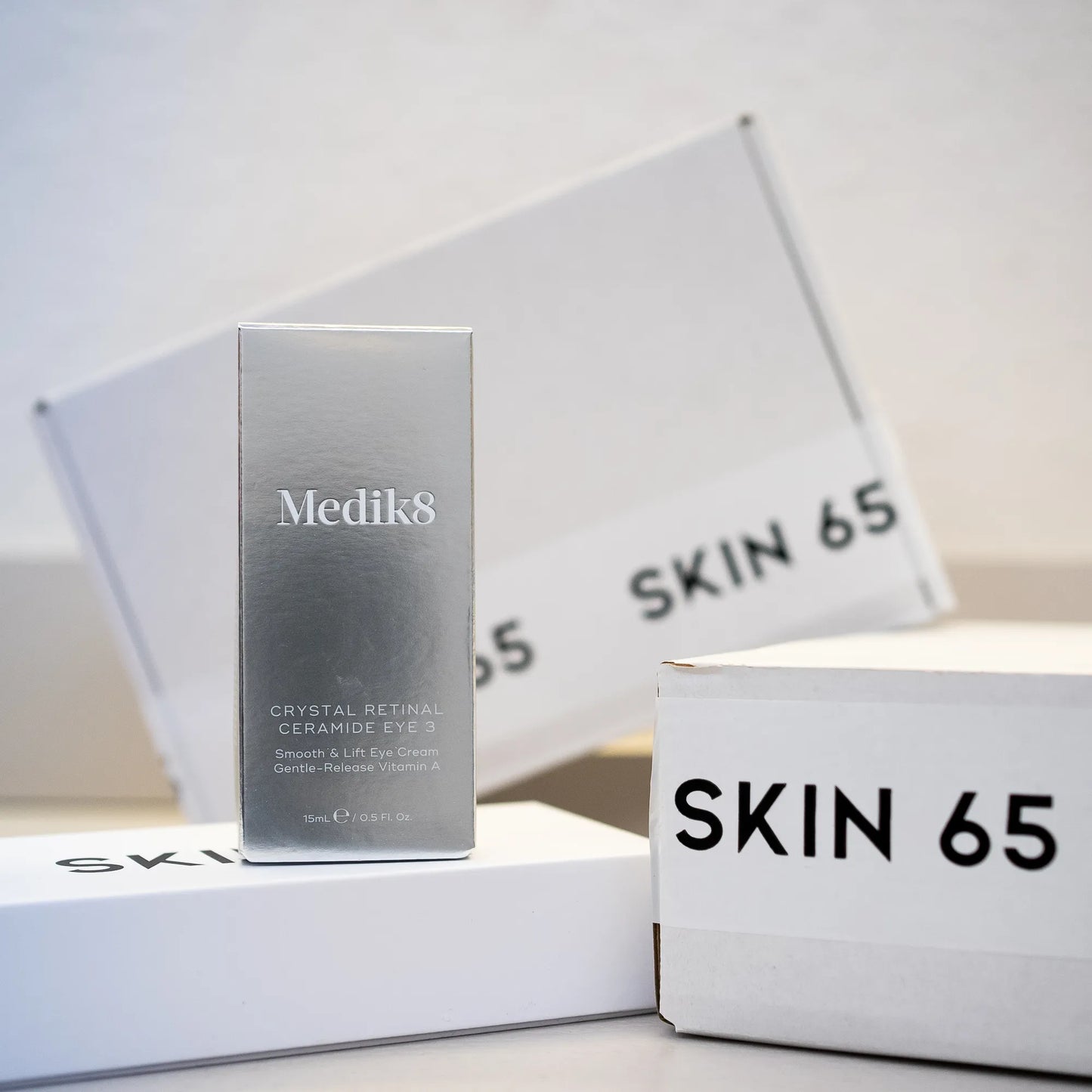 Crystal Retinal 3 In Box with Skin 65 Branding in the Background