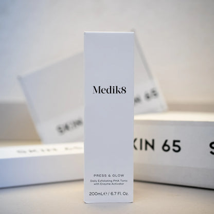 Medik8 Press & Glow 200ml in the Box at Skin 65 London