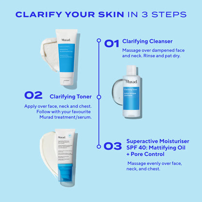 Murad Superactive Moisturiser SPF 40 Mattifying Oil + Pore Control (50ml)