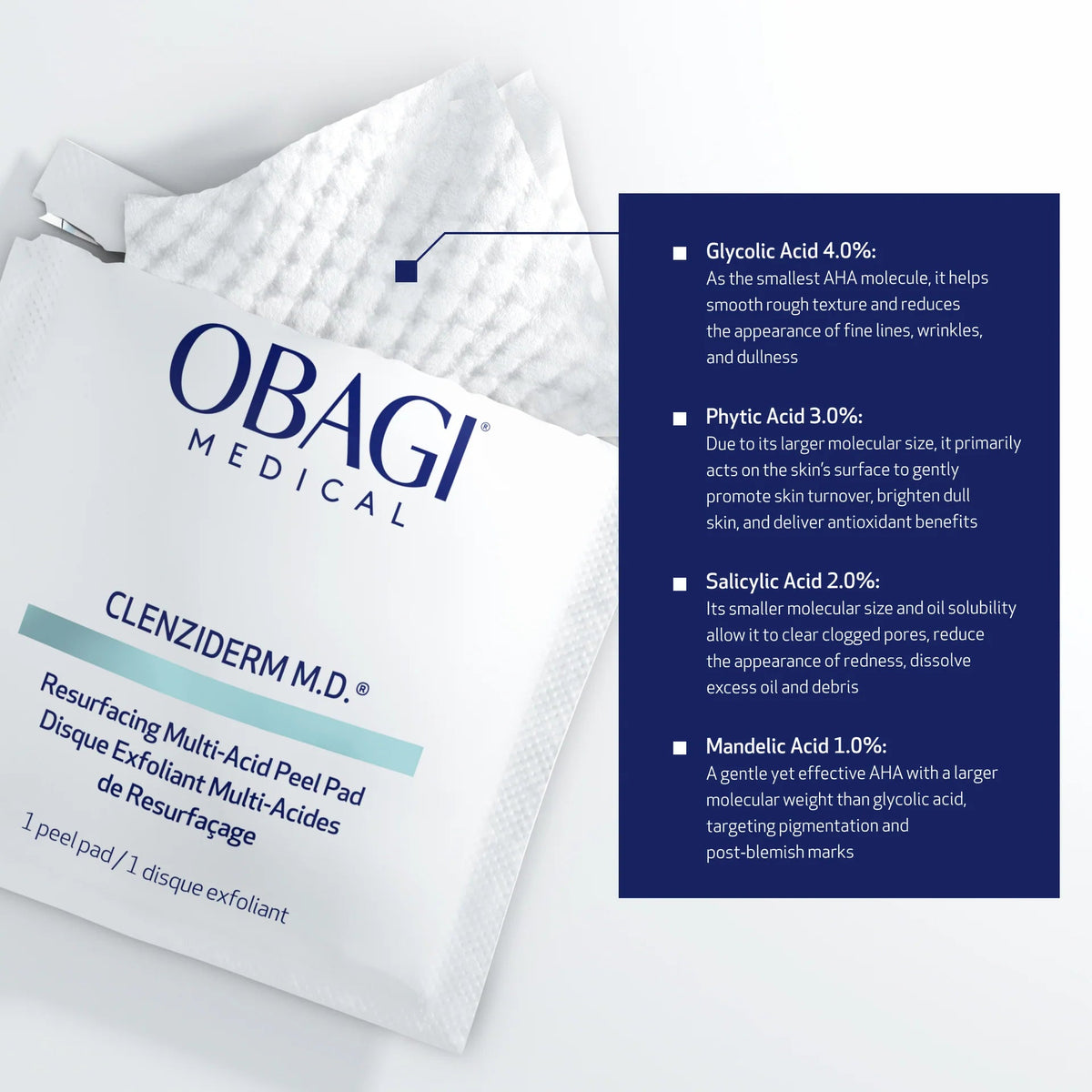Obagi CLENZIderm M.D. Resurfacing Multi Acid Peel Pads (30 Pads)