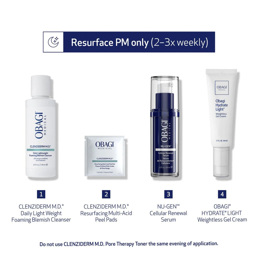 Obagi CLENZIderm M.D. Resurfacing Multi Acid Peel Pads (30 Pads)