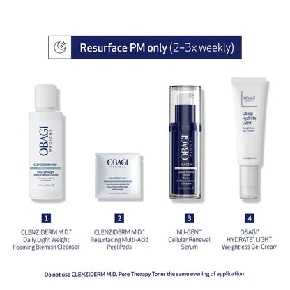 Obagi CLENZIderm M.D. Resurfacing Multi Acid Peel Pads (30 Pads)